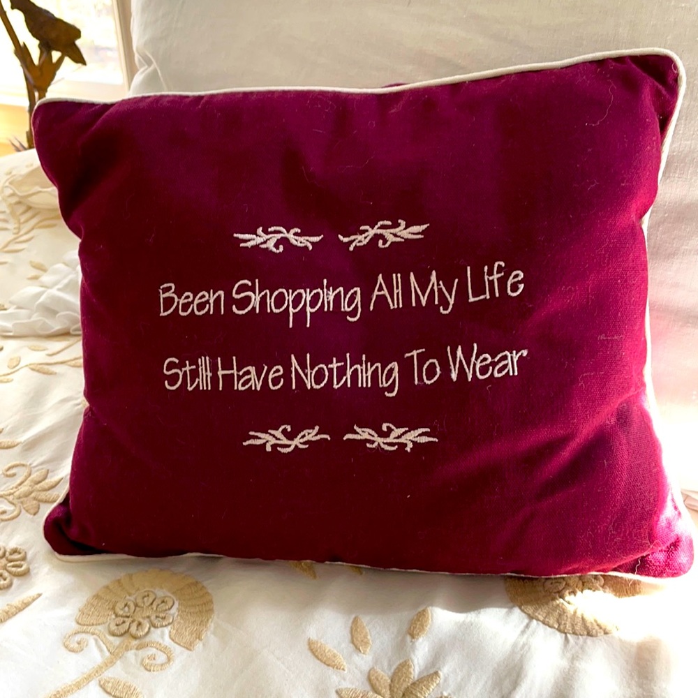 “Been shopping” accent pillow